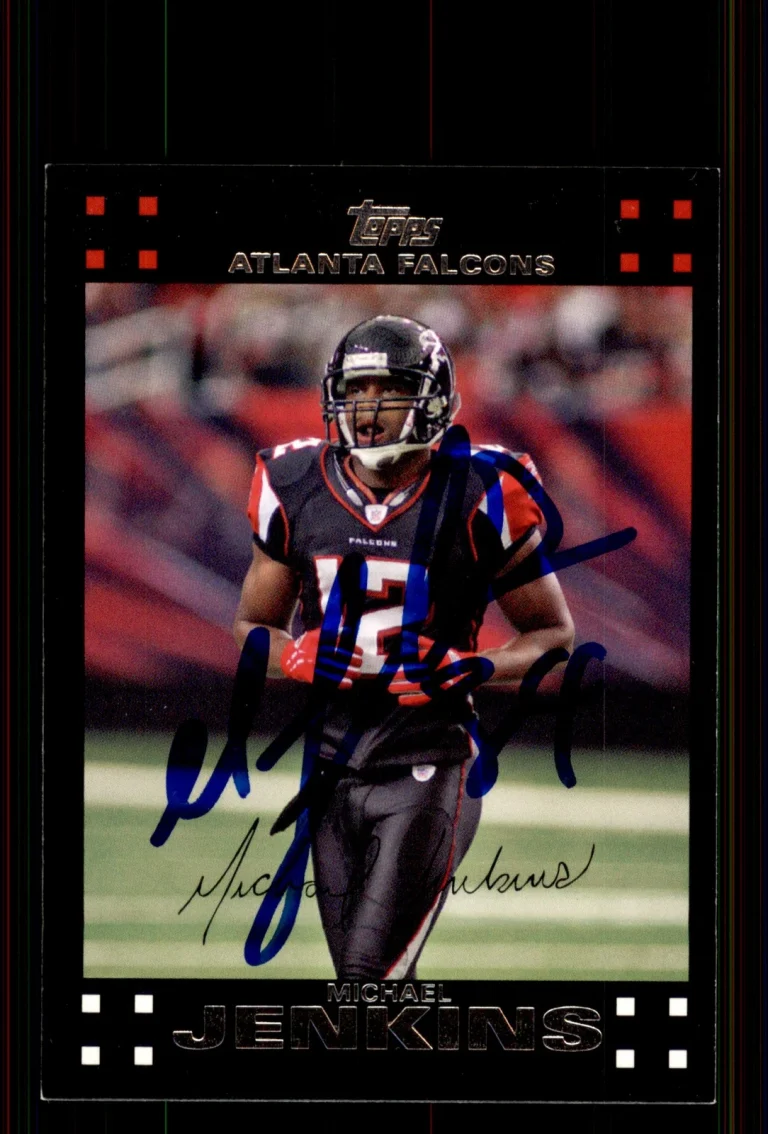 Signed Football Card Auto Michael Jenkins 2007 Topps #116 Atlanta Falcons