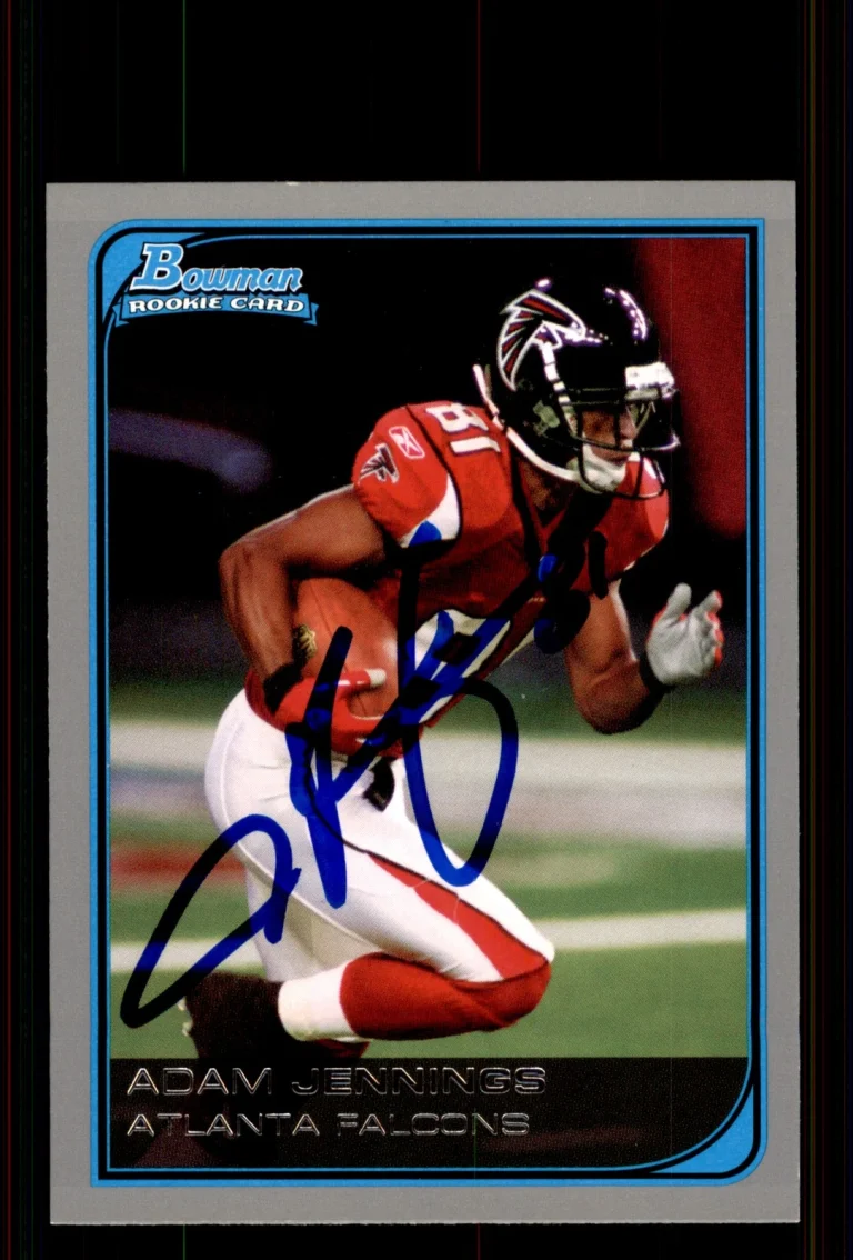 Signed Football Card Auto Adam Jennings 2006 Bowman #168 Atlanta Falcons
