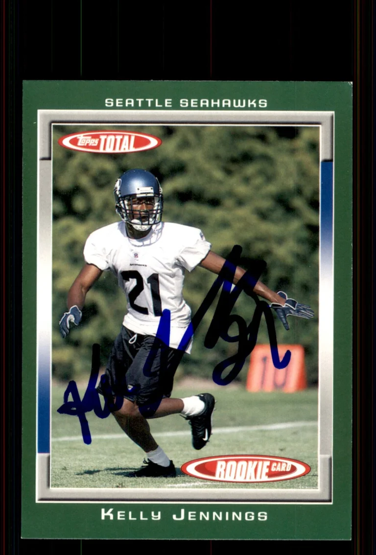 Signed Football Card Auto Kelly Jennings 2006 Topps Total #525 Seattle Seahawks