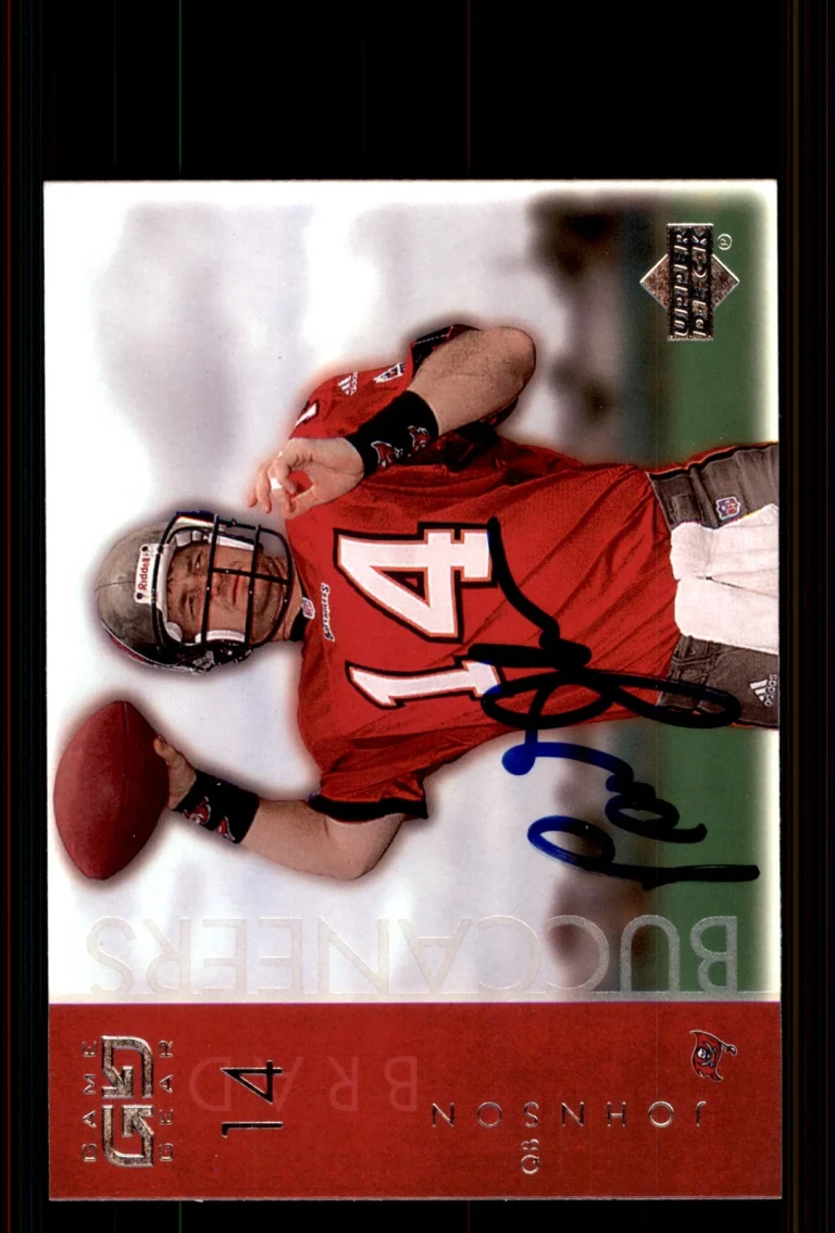 Signed Football Card Auto Brad Johnson 2001 UD Game Gear #83 Tampa Bay