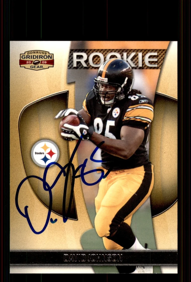 Signed Football Card Auto David Johnson 2009 Donruss Gridiron Gear #134 Steelers