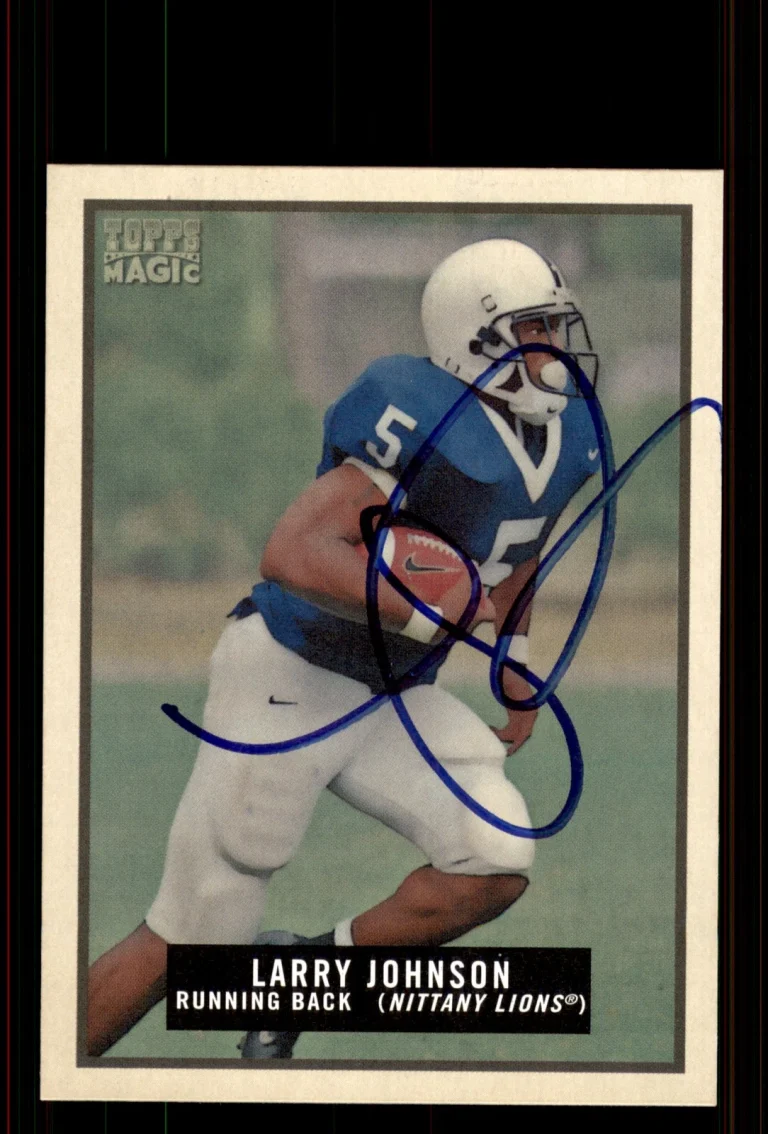Signed Football Card Auto Larry Johnson 2009 Topps Magic #225 Penn State