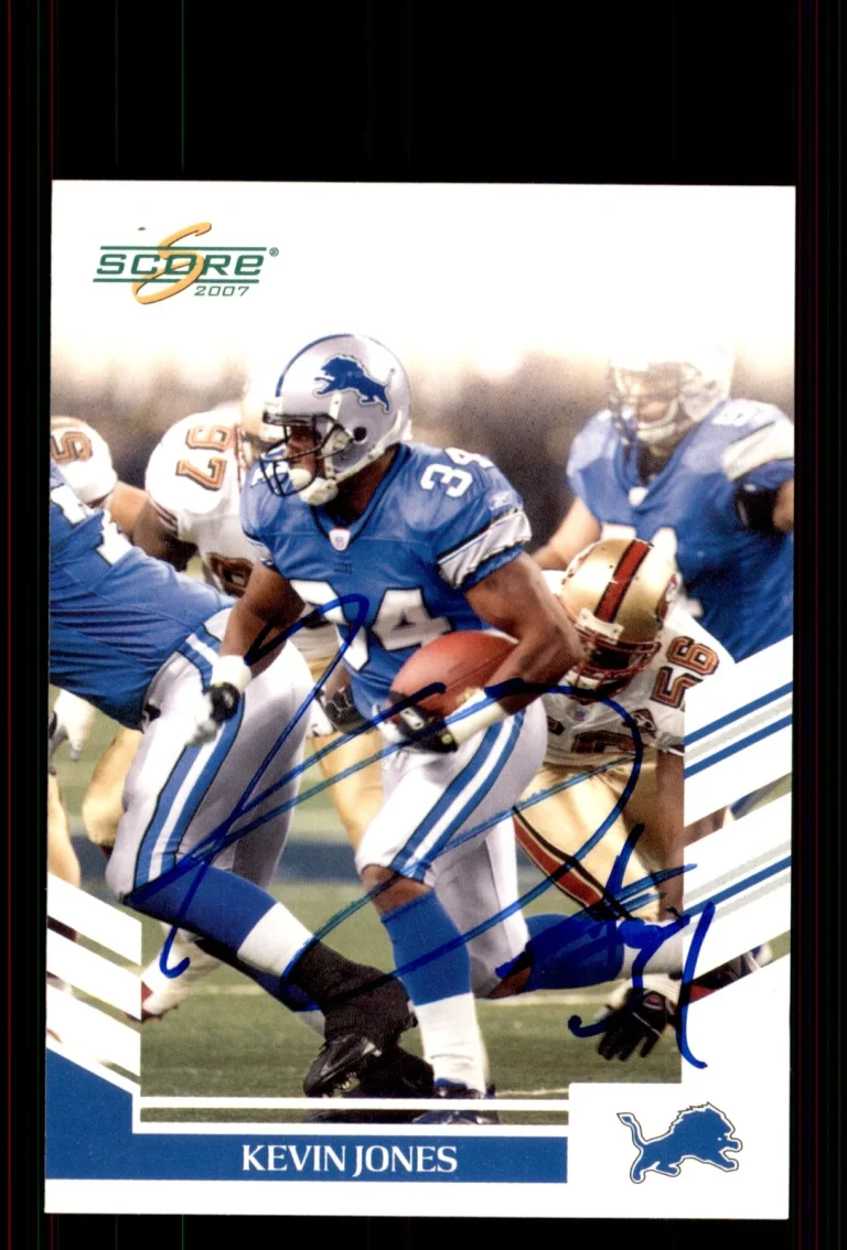 Signed Football Card Auto Kevin Jones 2007 Score #46 Detroit Lions
