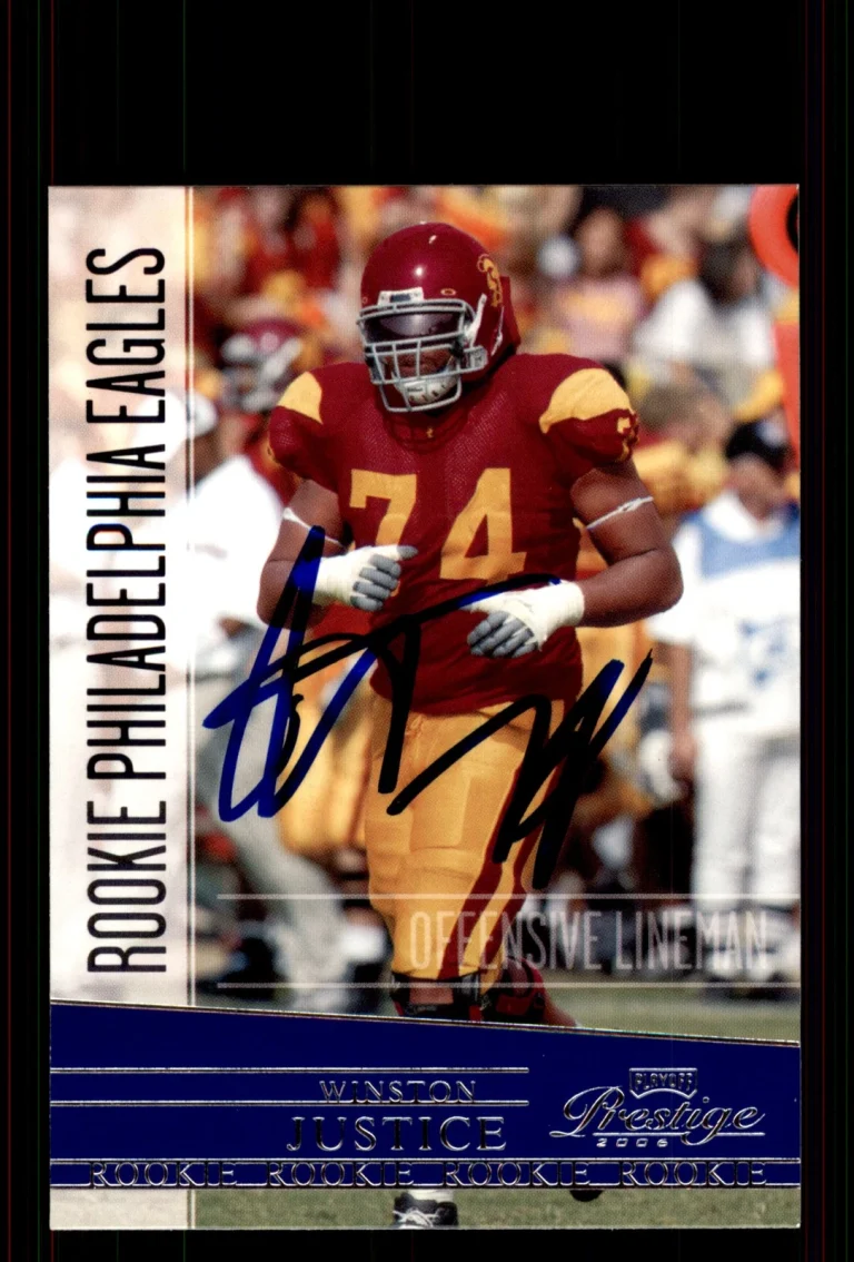 Signed Football Card Auto Winston Justice 2006 Playoff Prestige #250 Eagles