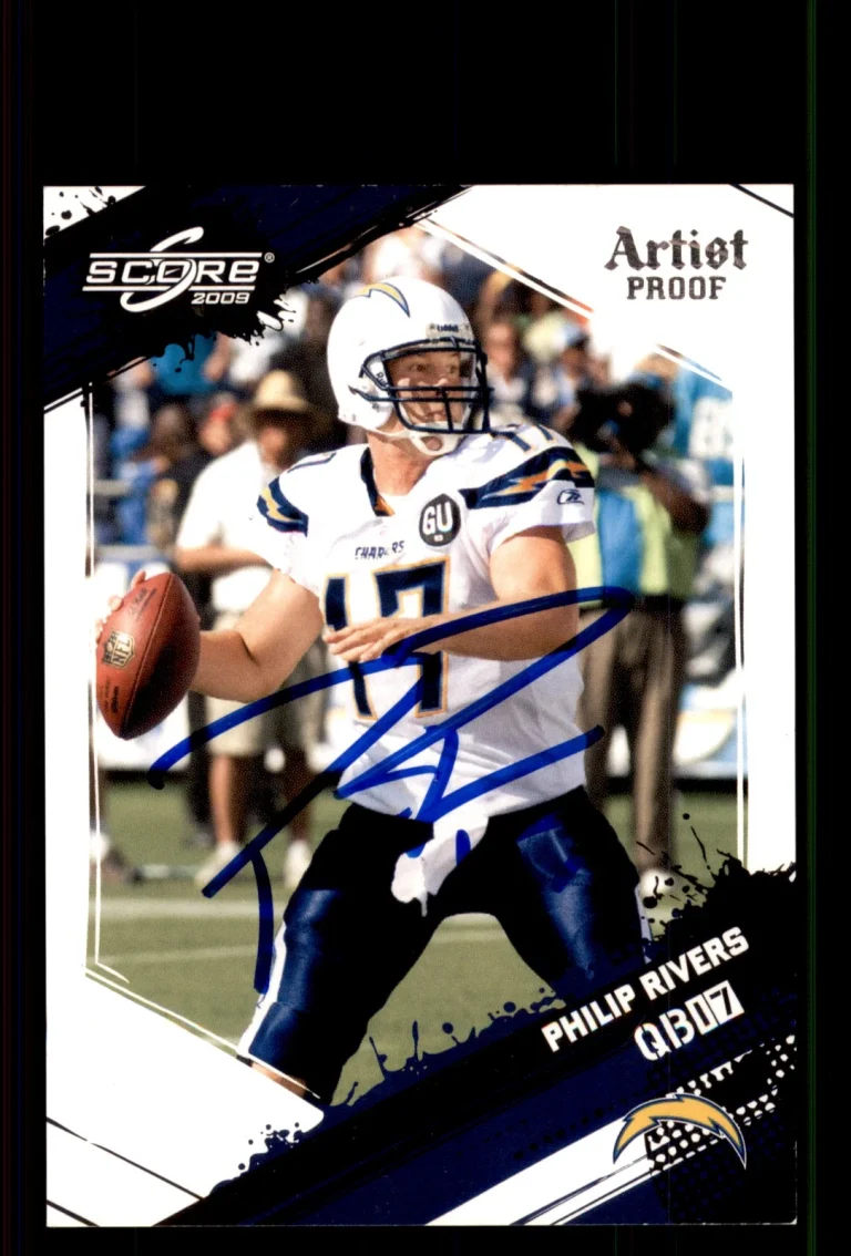 Signed Football Card Auto Philip Rivers 2009 Score #243 Artist Proof /32