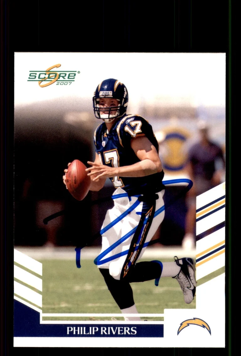Signed Football Card Auto Philip Rivers 2007 Score #279 San Diego Chargers