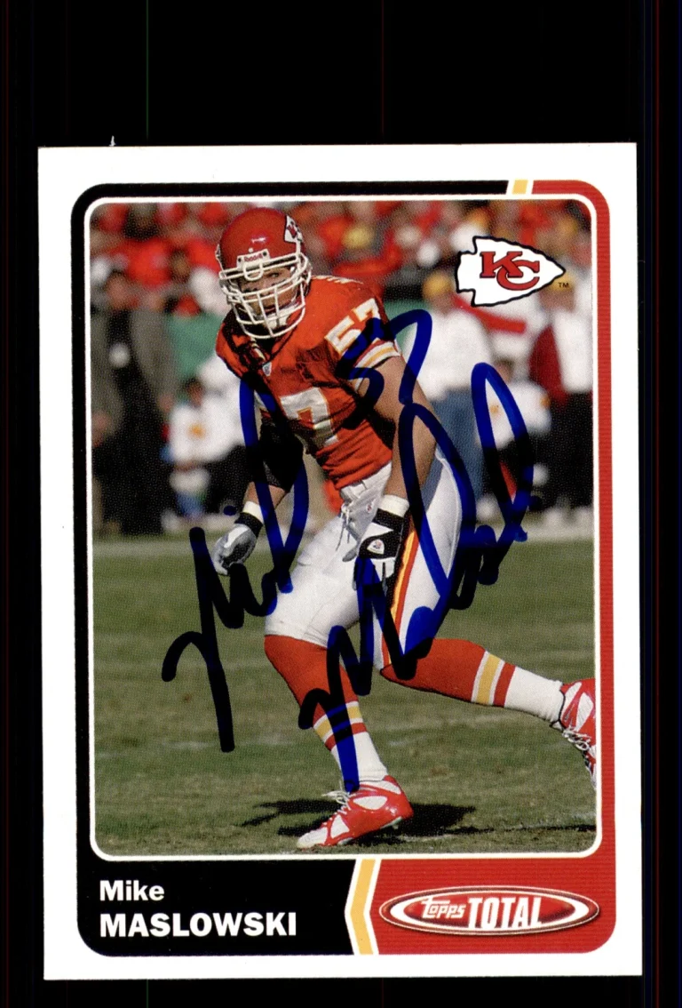 Signed Football Card Auto Mike Maslowski 2003 Topps Total #240 KC Chiefs