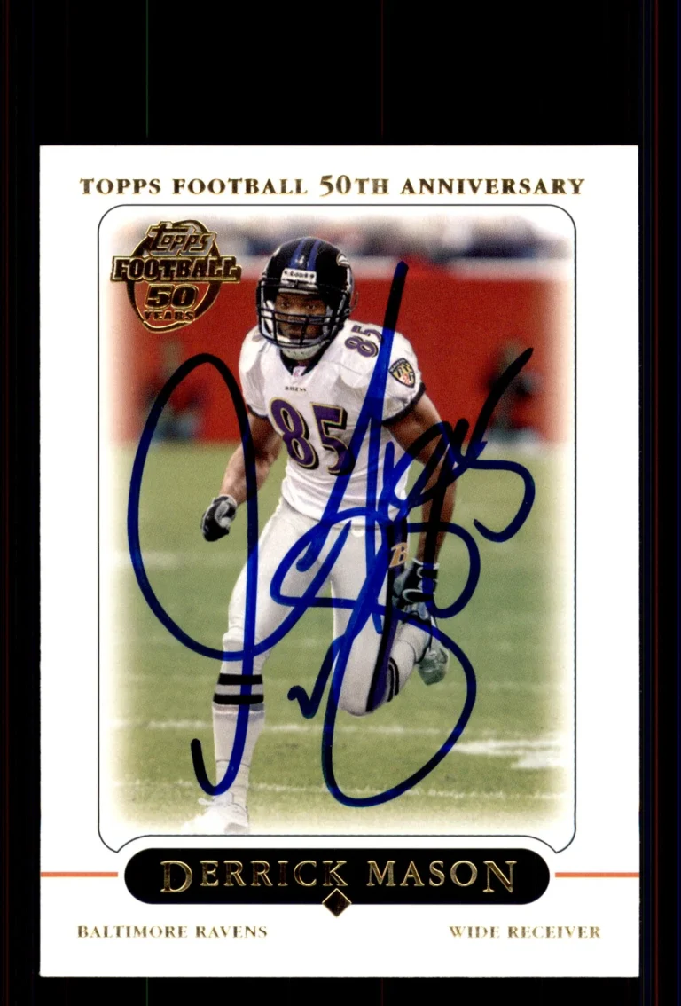 Signed Football Card Auto Derrick Mason 2005 Topps #263 Baltimore Ravens