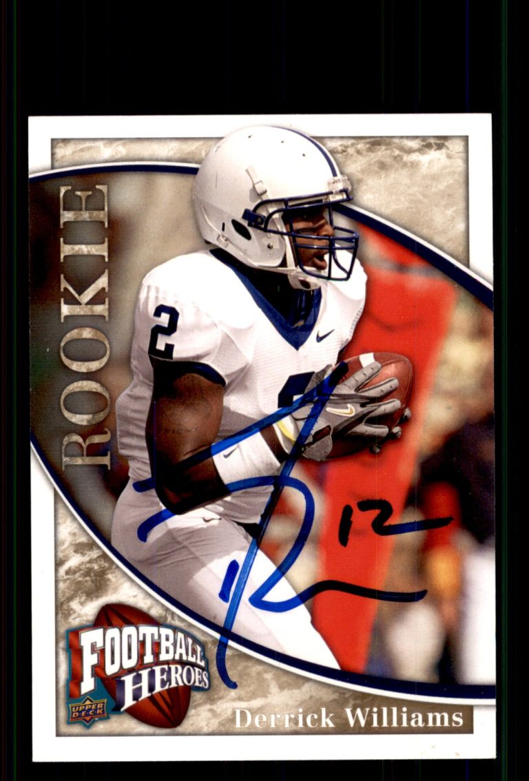 Signed Football Card Auto Derrick Williams 2009 Upper Deck Heroes #145