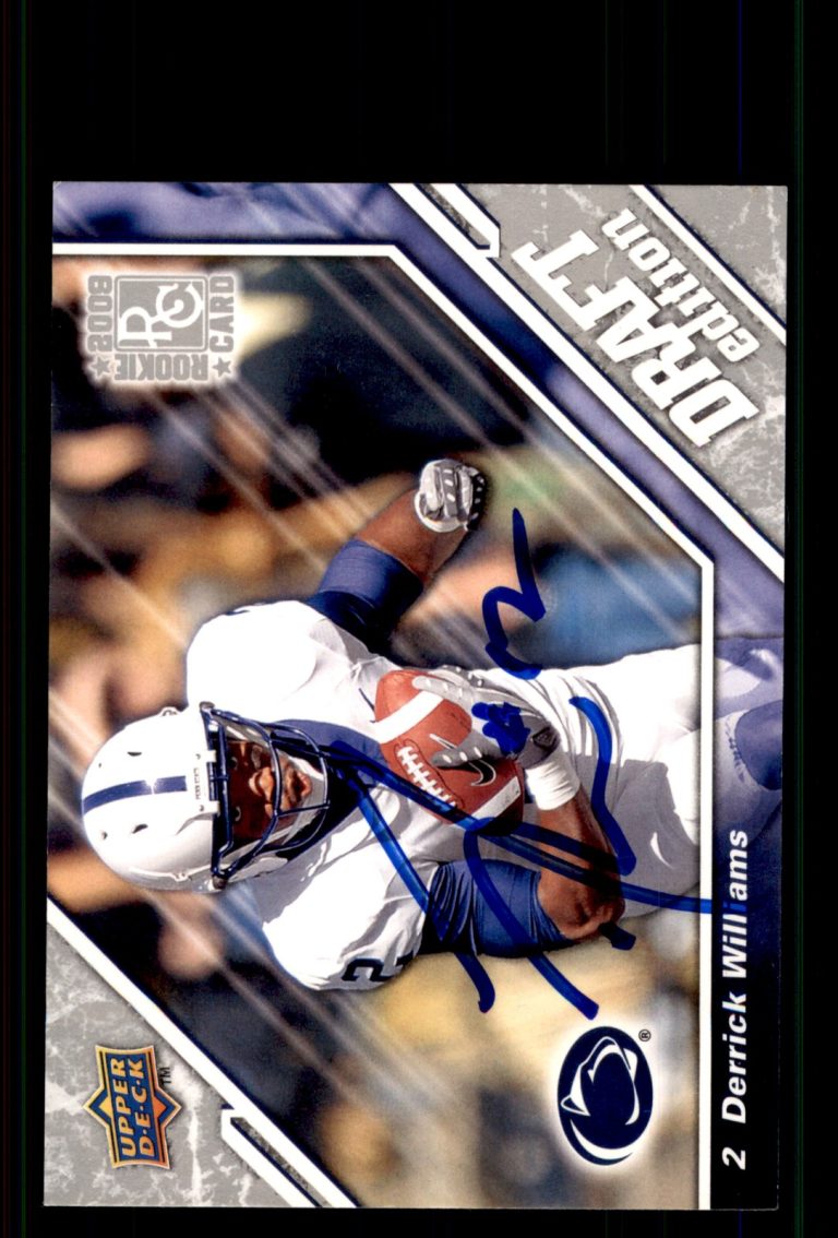 Signed Football Card Auto Derrick Williams 2009 Upper Deck Draft #31 Penn State