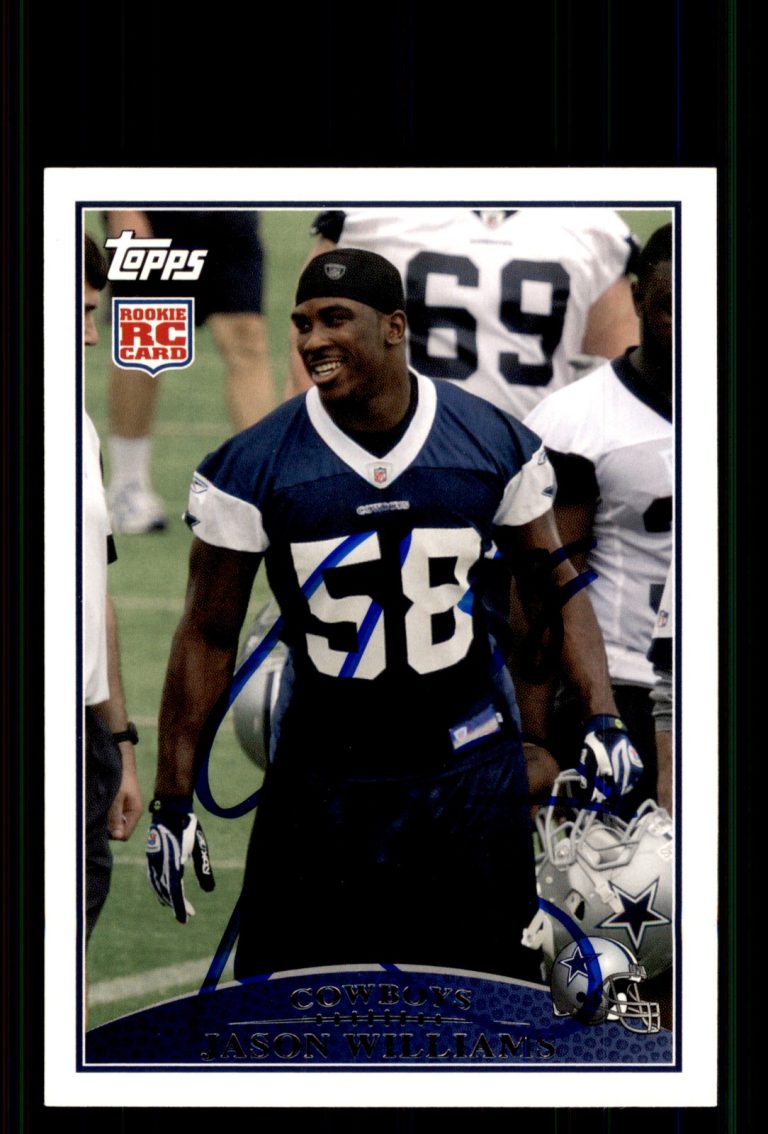 Signed Football Card Auto Jason Williams 2009 Topps #381 Dallas Cowboys