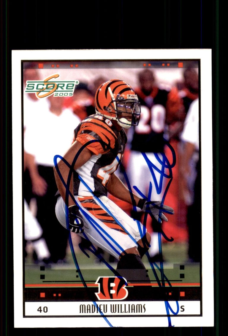 Signed Football Card Auto Madieu Williams 2005 Score #59 Cincinnati Bengals