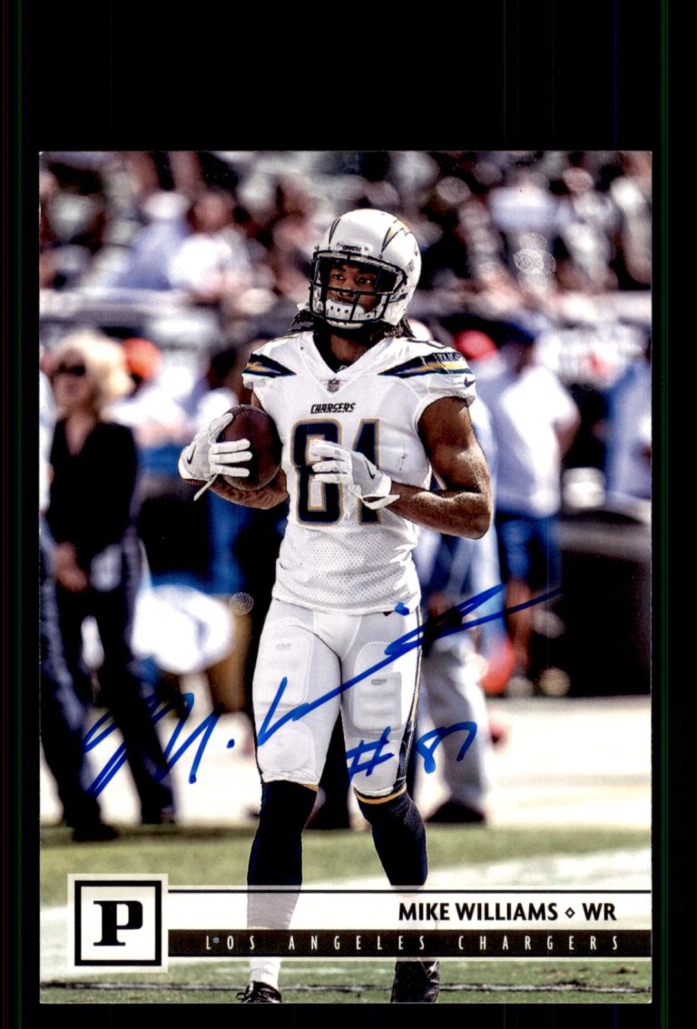 Signed Football Card Auto Mike Williams 2018 Panini #161 Los Angeles Chargers