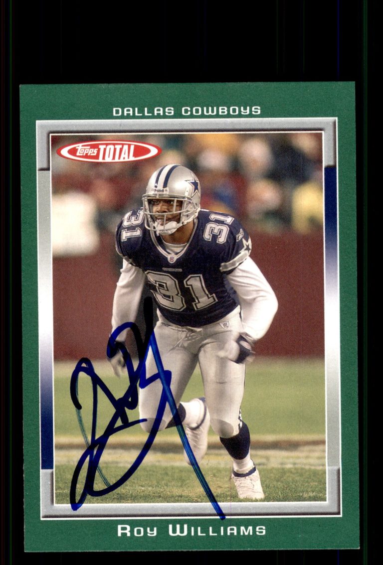 Signed Football Card Auto Roy Williams 2006 Topps Total #337 Dallas Cowboys