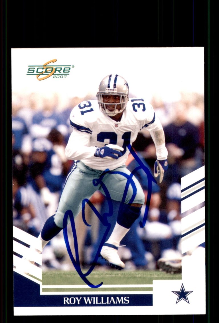 Signed Football Card Auto Roy Williams 2007 Score #10 Dallas Cowboys