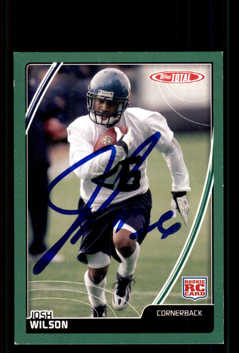 Signed Football Card Auto Josh Wilson 2007 Topps Total #536 Seahawks
