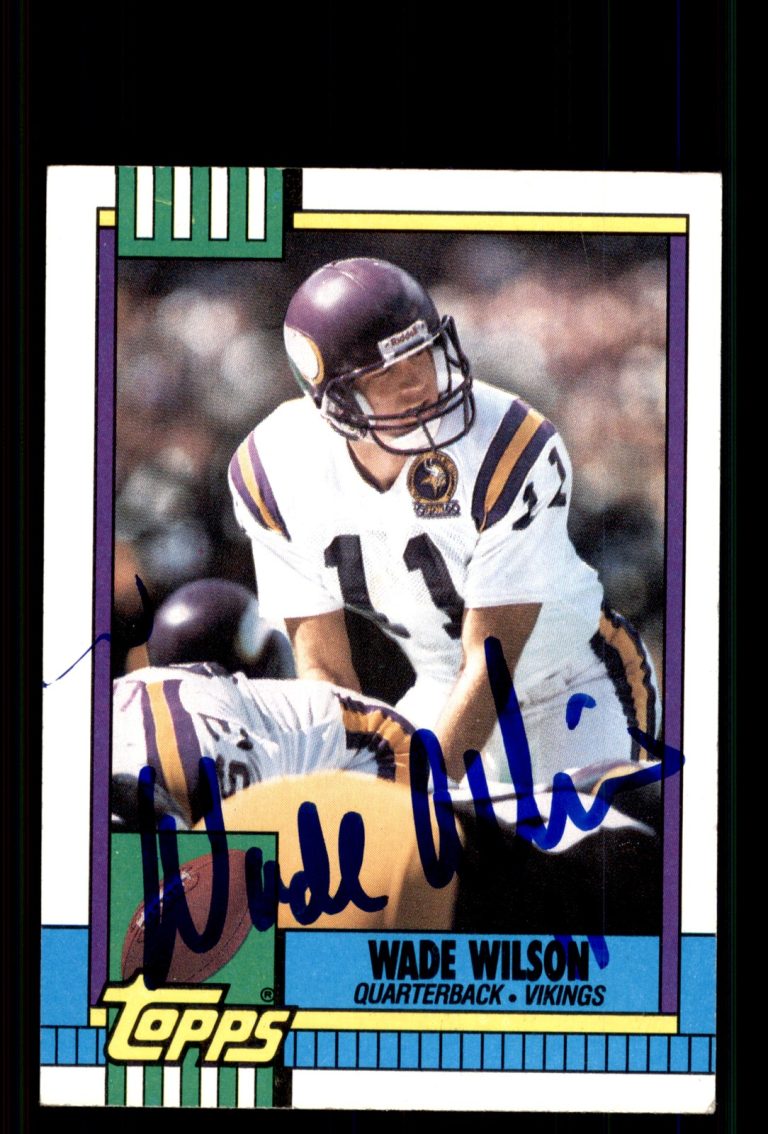 Signed Football Card Auto Wade Wilson 1990 Topps #114 Minnesota Vikings