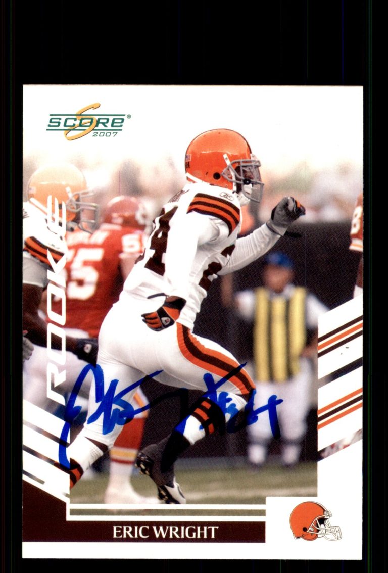 Signed Football Card Auto Eric Wright 2007 Score #296 Cleveland Browns