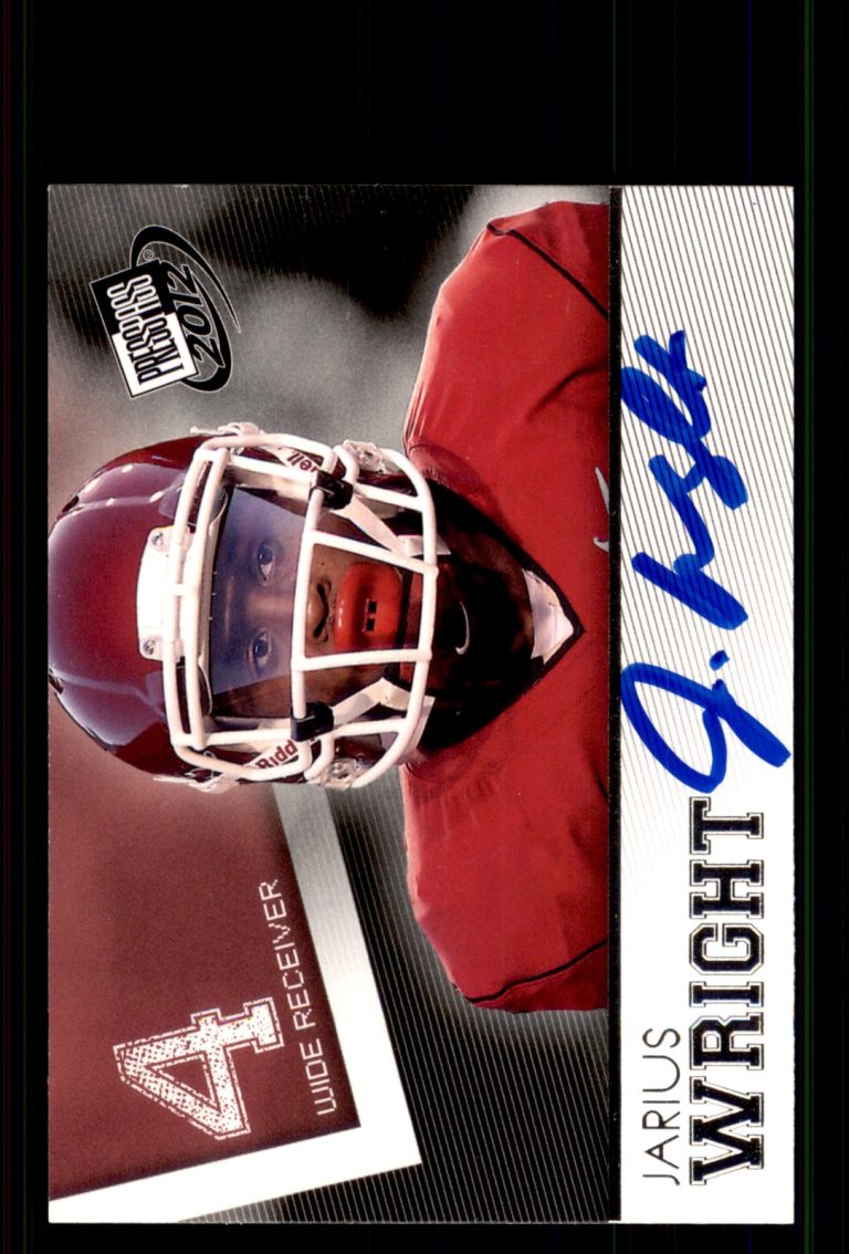 Signed Football Card Auto Jarius Wright 2012 Press Pass #49 Arkansas Razorbacks