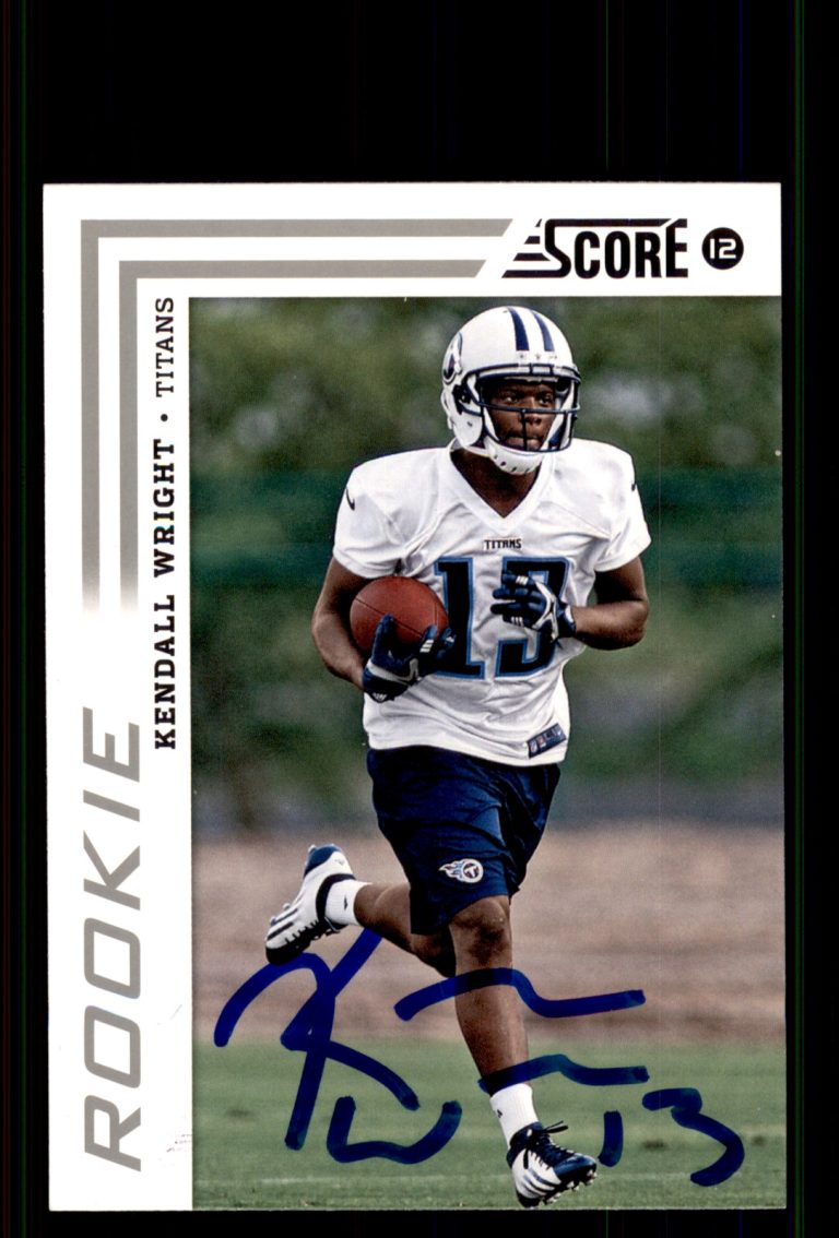 Signed Football Card Auto Kendall Wright 2012 Score #342 Tennessee Titans