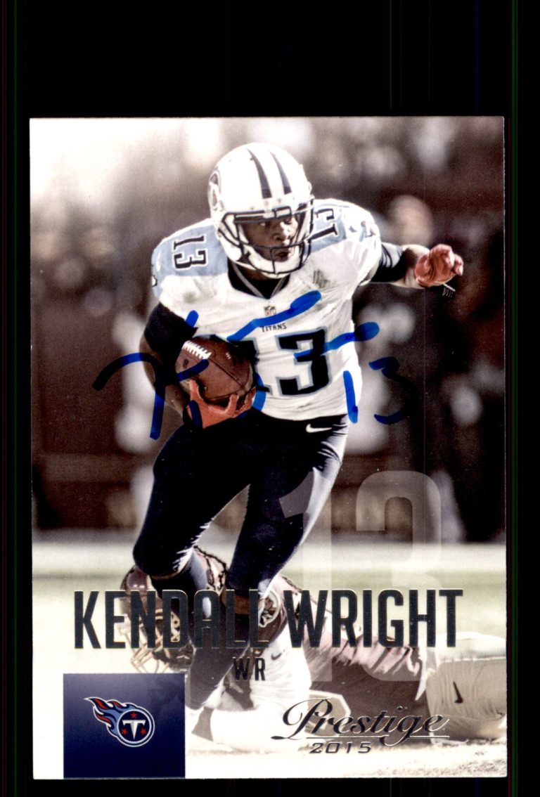 Signed Football Card Auto Kendall Wright 2015 Panini Prestige #125 Titans