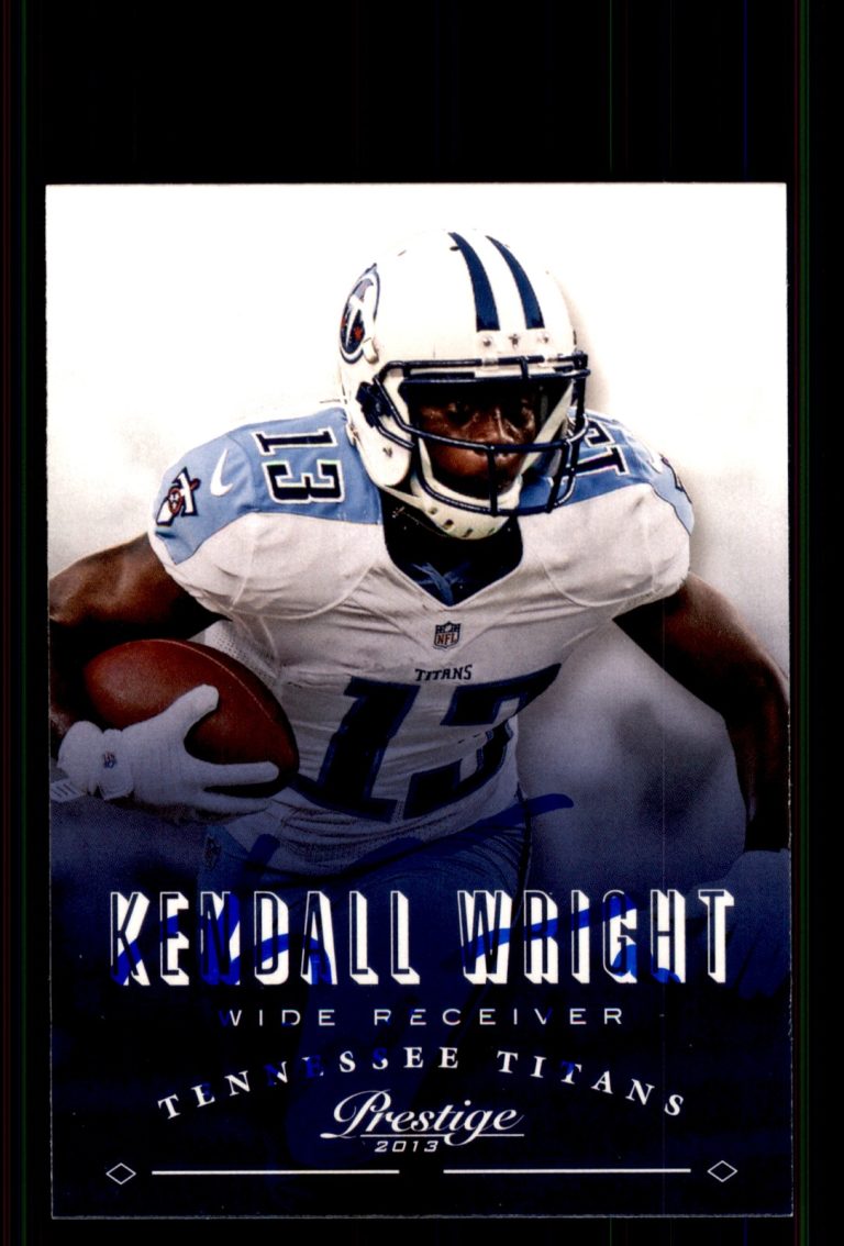 Signed Football Card Auto Kendall Wright 2013 Panini Prestige #190 Titans