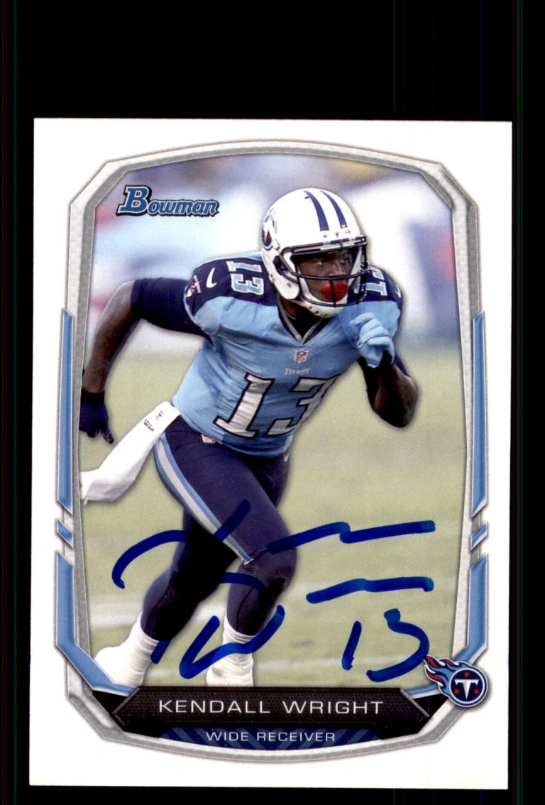 Signed Football Card Auto Kendall Wright 2013 Bowman #69 Tennessee Titans