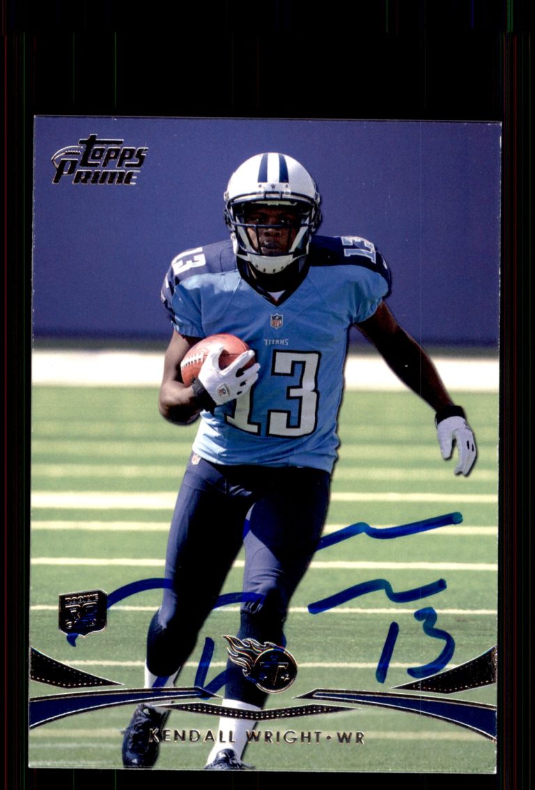 Signed Football Card Auto Kendall Wright 2012 Topps Prime #46 Titans
