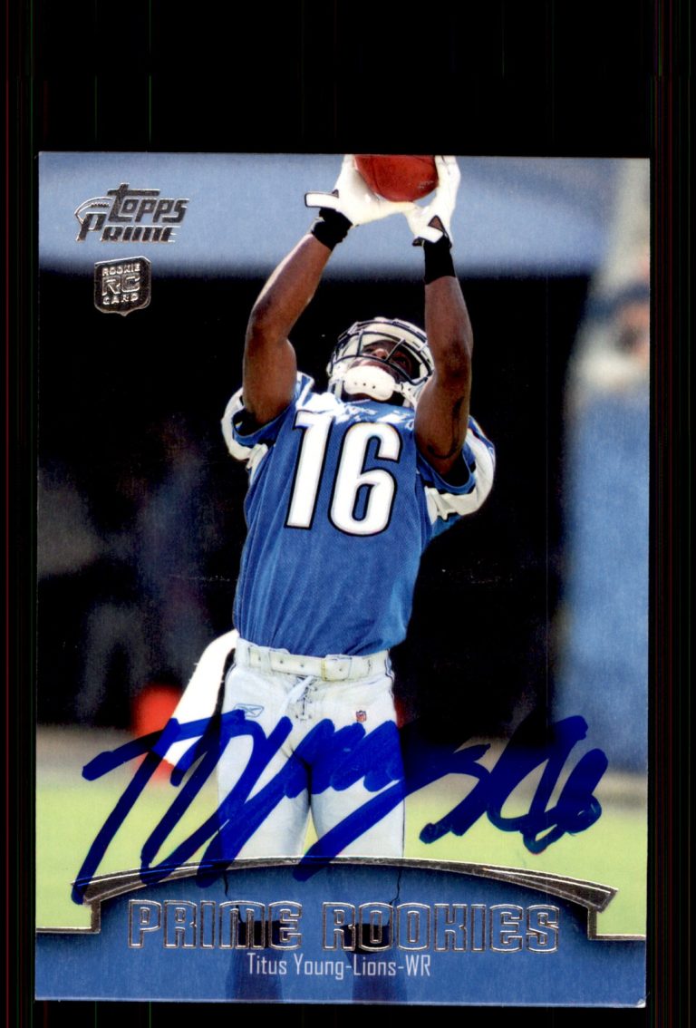 Signed Football Card Auto Titus Young 2011 Topps Prime #PR-TY Detroit Lions