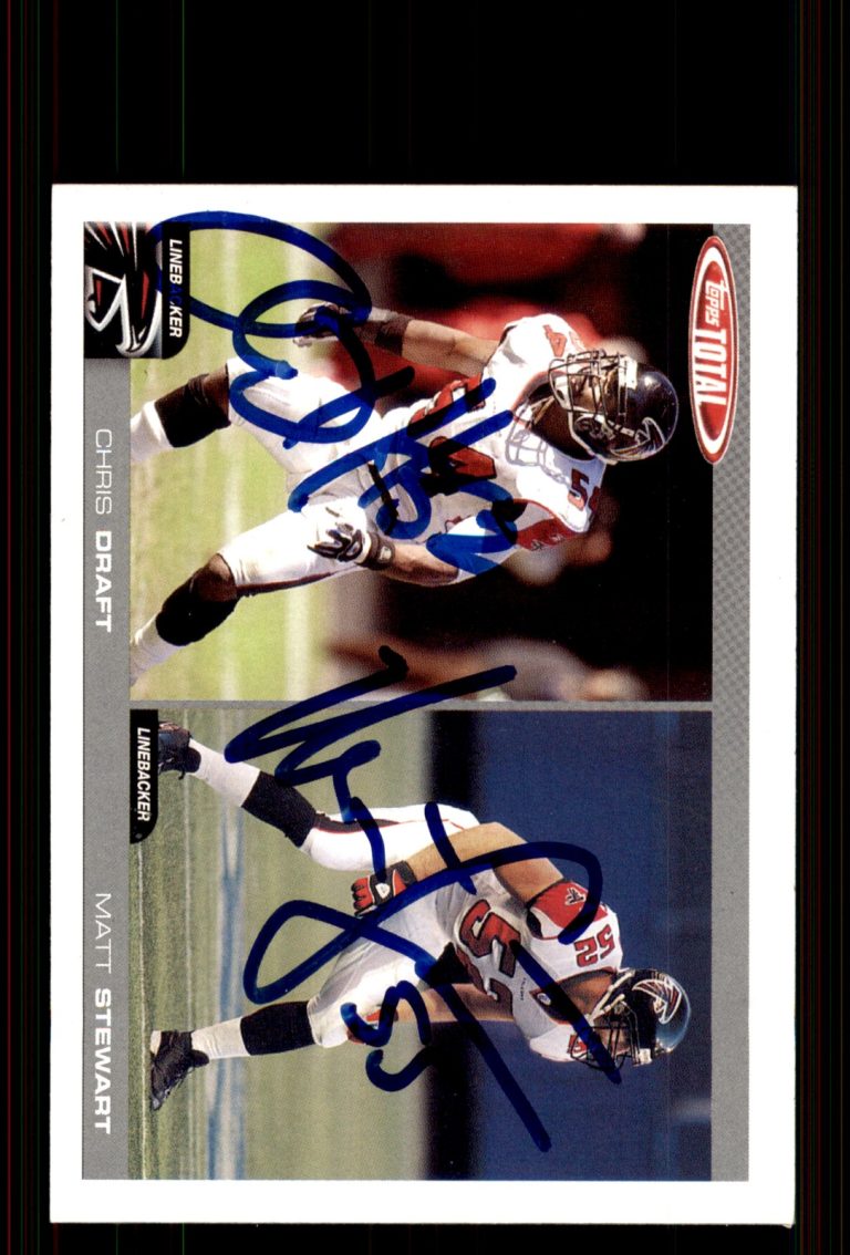 Signed Football Card Auto Chris Draft Matt Stewart 2004 Topps Total #270 Falcons