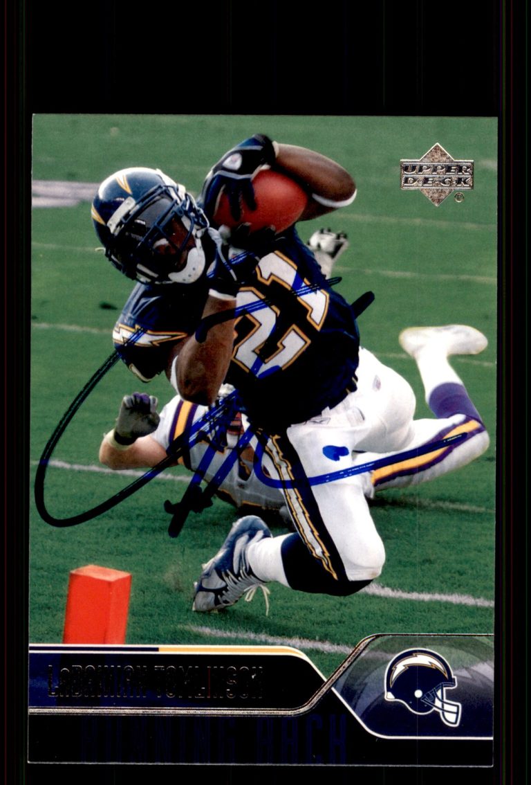 Signed Football Card Auto LaDainian Tomlinson 2004 Upper Deck #159 Chargers