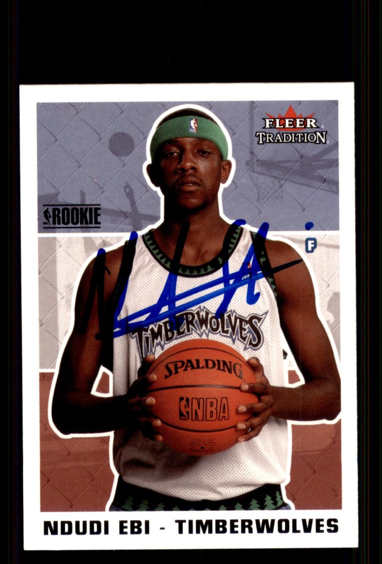 Signed Basketball Card Auto Ndudi Ebi 2003-04 Fleer Tradition #286 Timberwolves