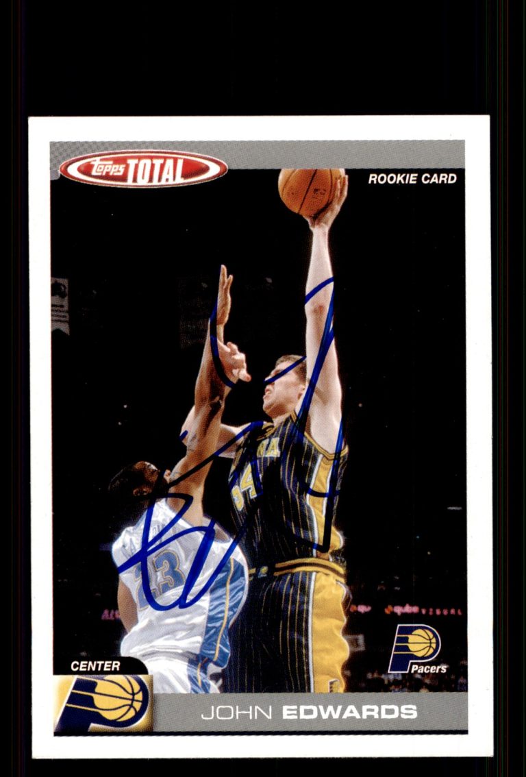 Signed Basketball Card Auto John Edwards 2004-05 Topps Total #349 Indiana Pacers