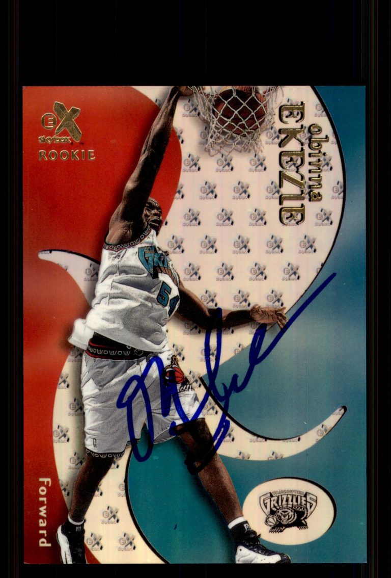 Signed Basketball Card Auto Obinna Ekezie 1999-00 E-X #83 Vancouver Grizzlies
