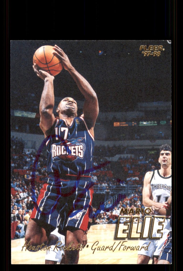 Signed Basketball Card Auto Mario Elie 1997-98 Fleer #71 Houston Rockets