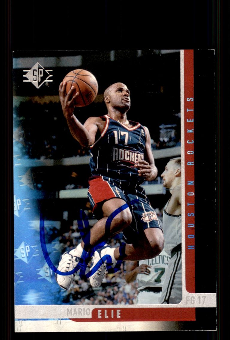 Signed Basketball Card Auto Mario Elie 1996-97 SP #41 Houston Rockets