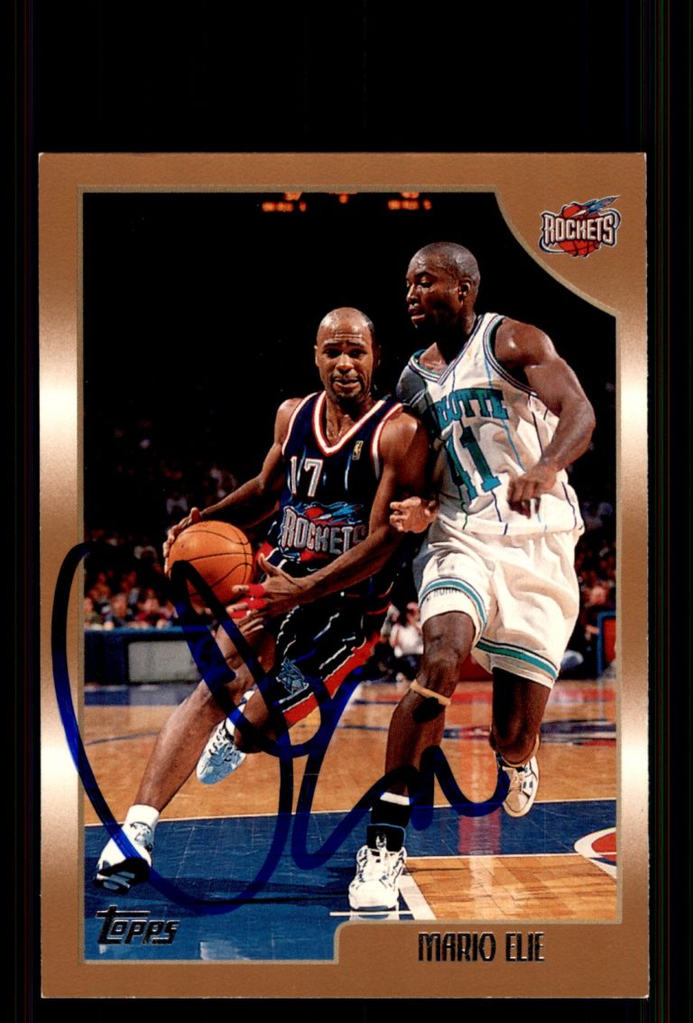 Signed Basketball Card Auto Mario Elie 1998-99 Topps #9 Houston Rockets