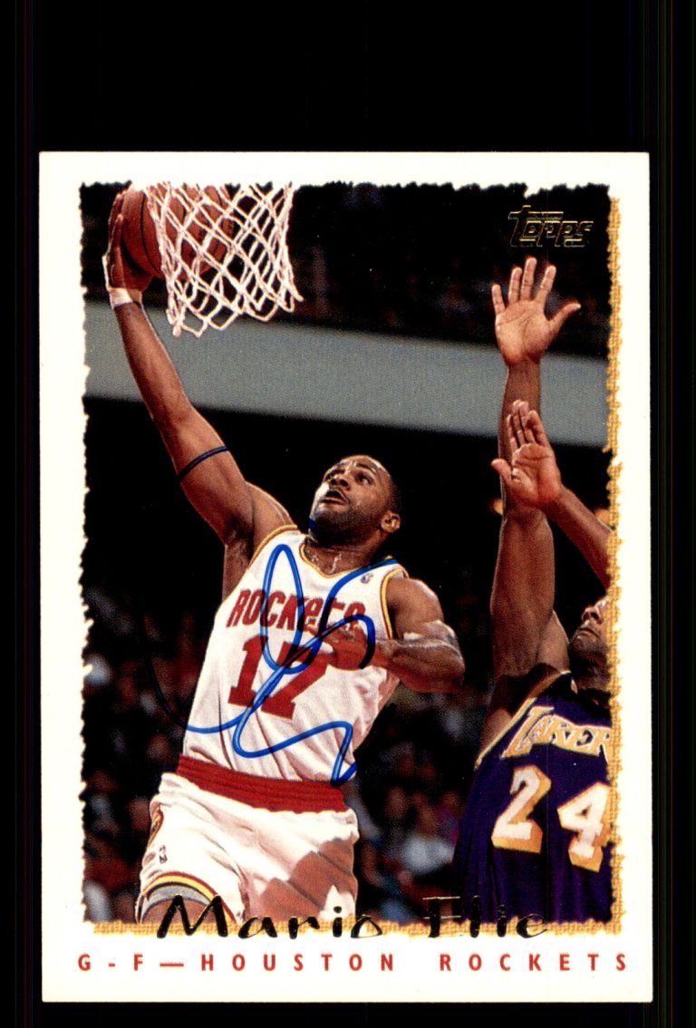Signed Basketball Card Auto Mario Elie 1994-95 Topps #366 Houston Rockets