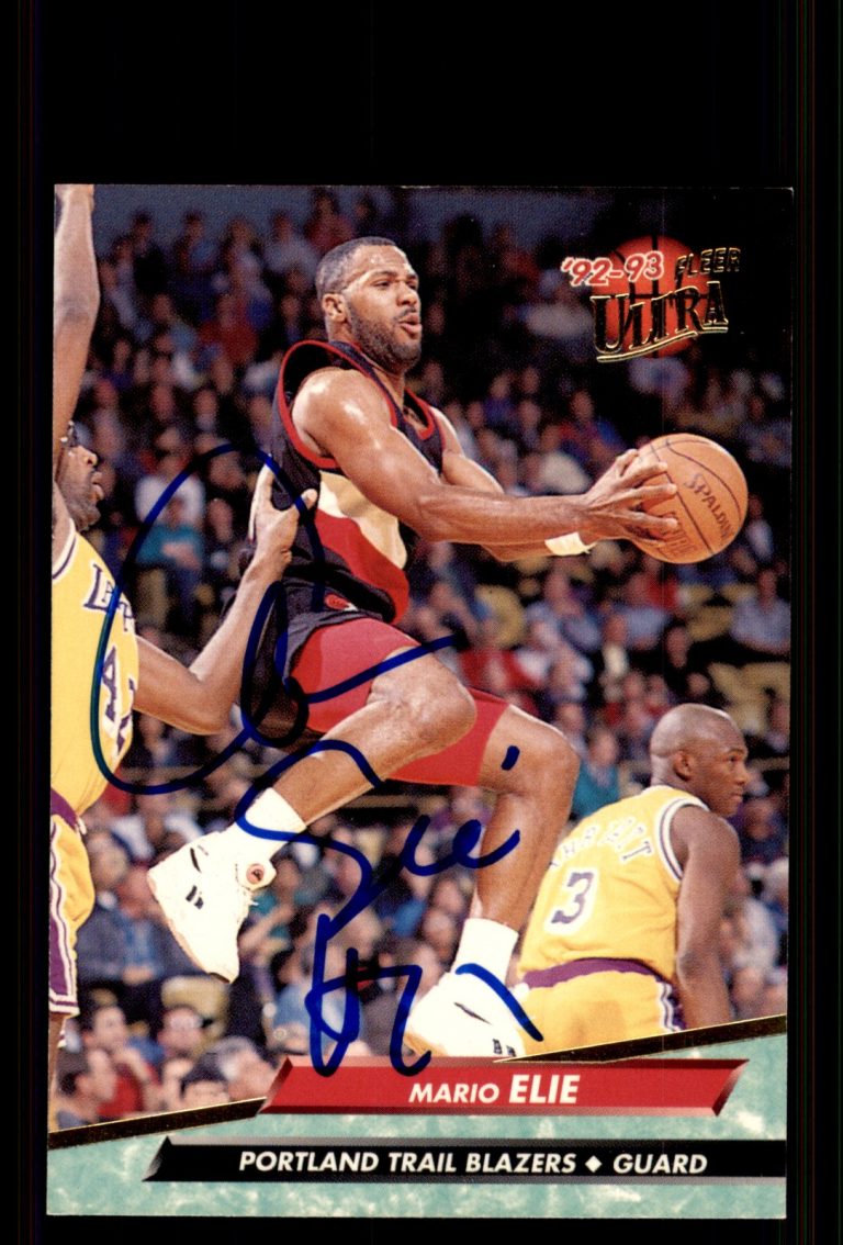 Signed Basketball Card Auto Mario Elie 1992-93 Ultra #343 Portland Trail Blazers