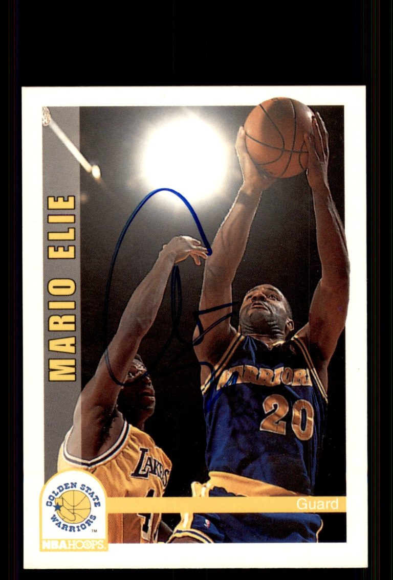 Signed Basketball Card Auto Mario Elie 1992-93 Hoops #72 Golden State Warriors
