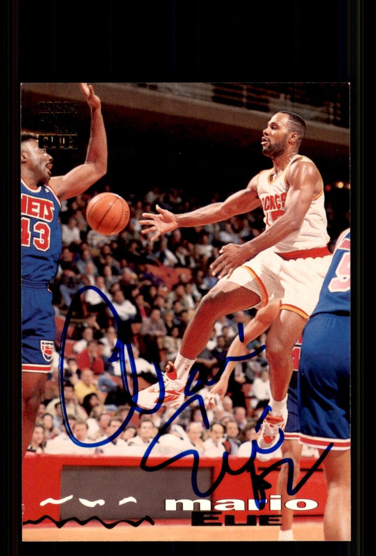 Signed Basketball Card Auto Mario Elie 1993-94 Stadium Club #254 Houston Rockets