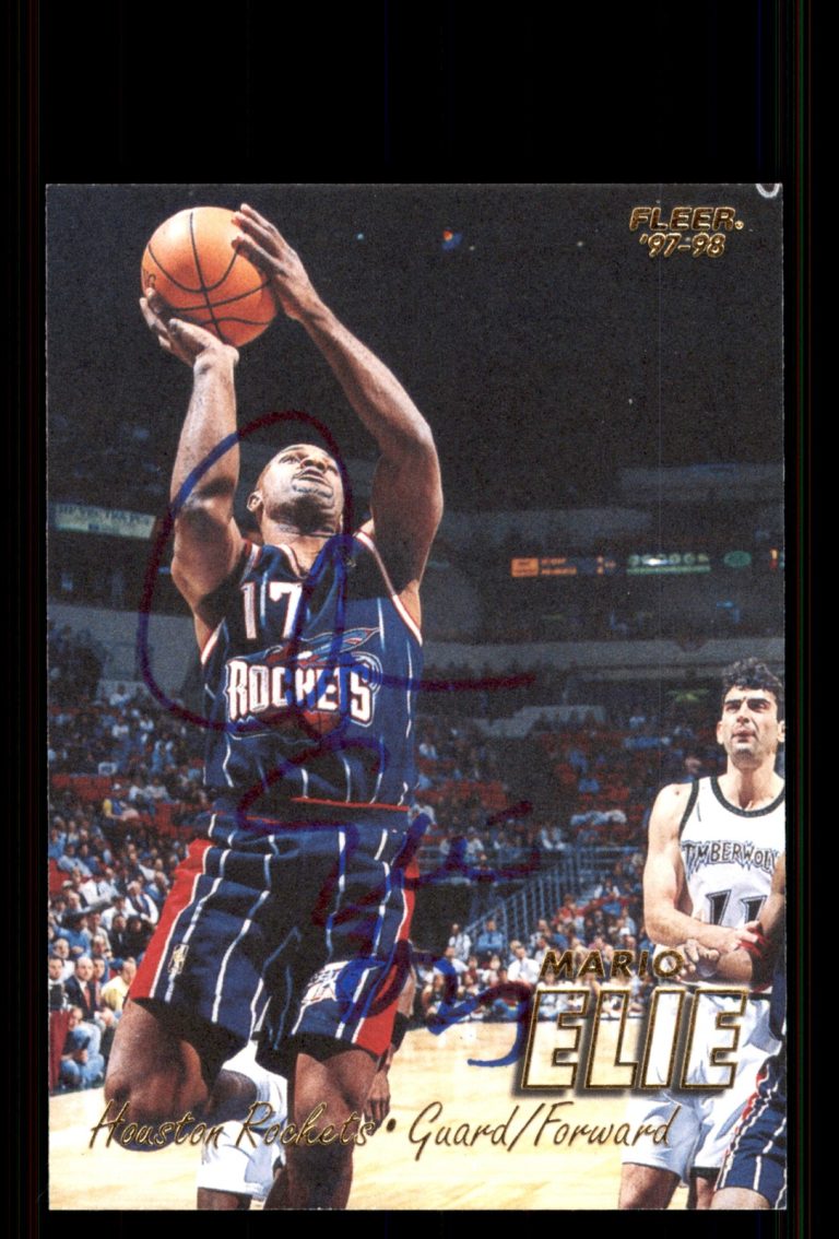 Signed Basketball Card Auto Mario Elie 1997-98 Fleer #71 Houston Rockets