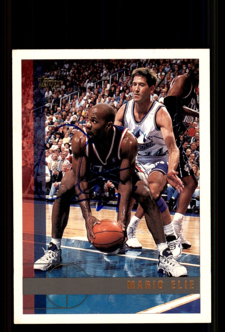 Signed Basketball Card Auto Mario Elie 1997-98 Topps #184 Houston Rockets