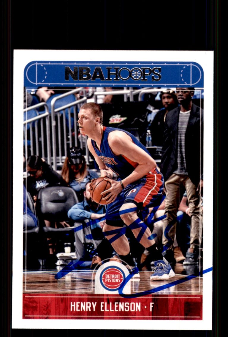 Signed Basketball Card Auto Henry Ellenson 2017-18 Hoops #174 Detroit Pistons
