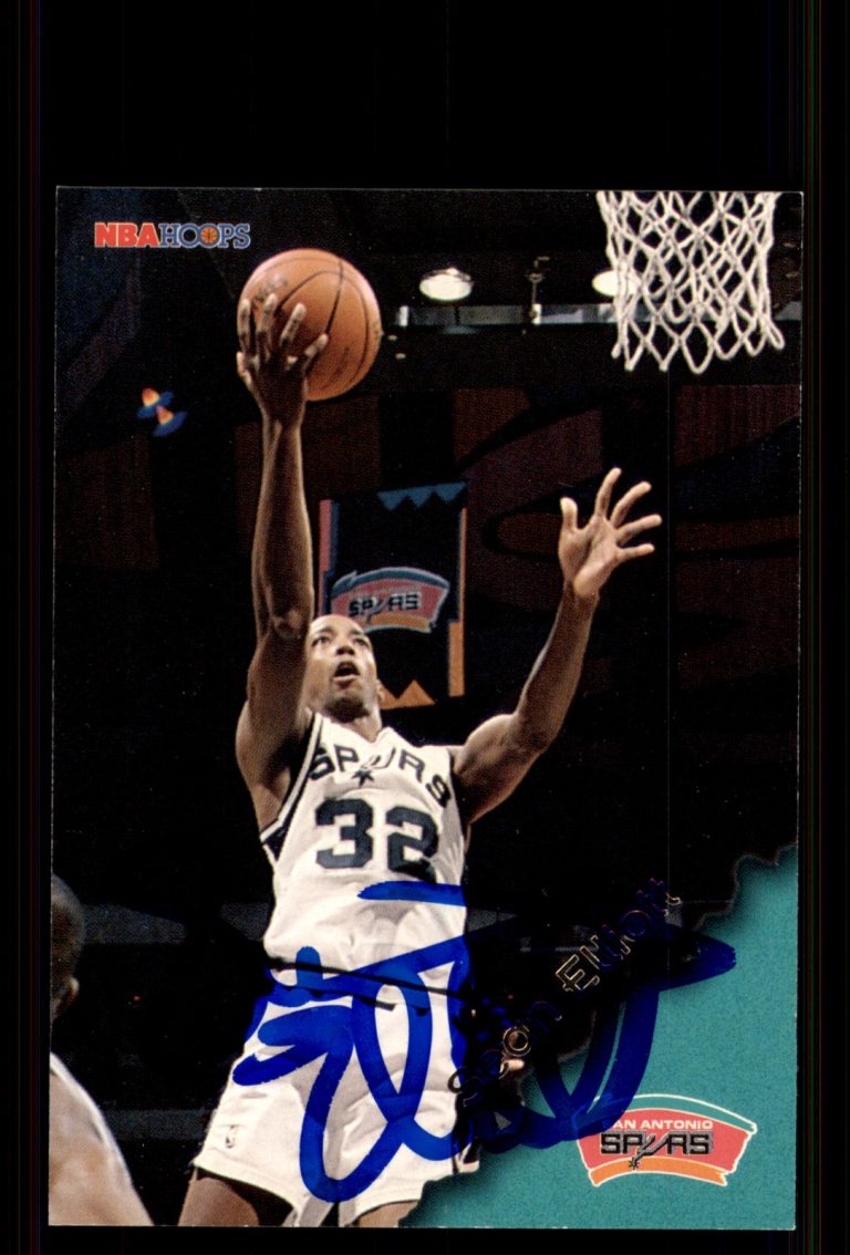 Signed Basketball Card Auto Sean Elliott 1996-97 Hoops #140 San Antonio Spurs