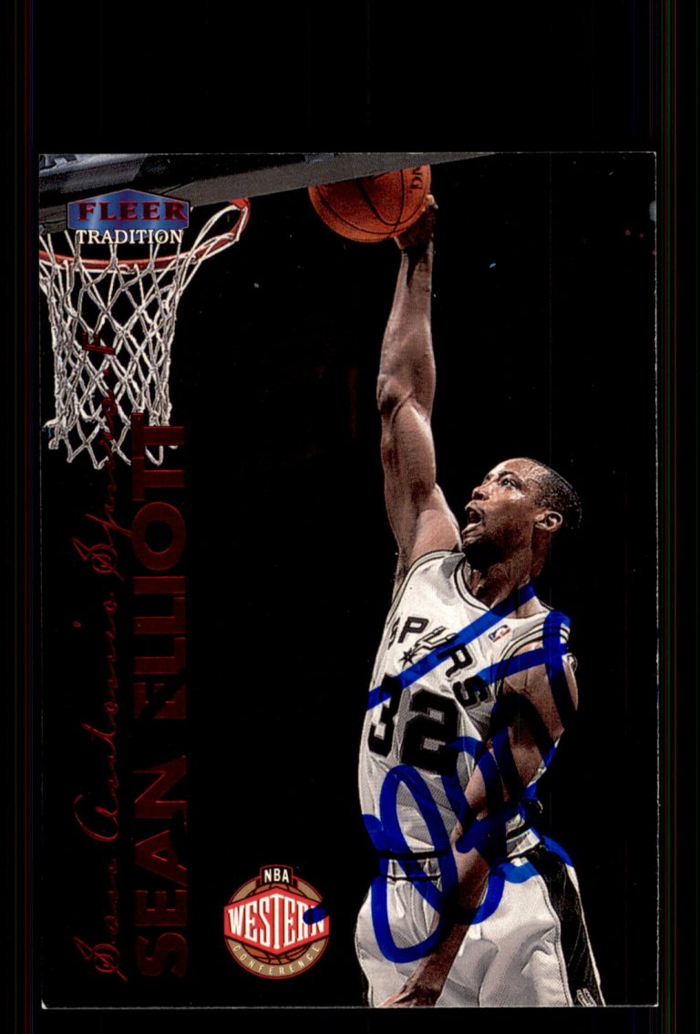 Signed Basketball Card Auto Sean Elliott 1999-00 Fleer Tradition #93 Spurs