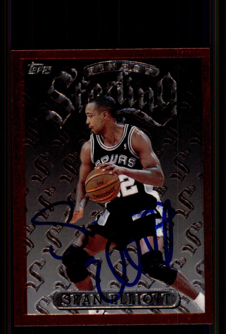 Signed Basketball Card Auto Sean Elliott 1996-97 Finest #68 San Antonio Spurs