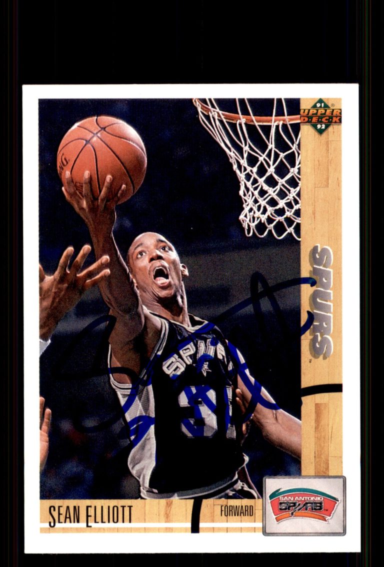 Signed Basketball Card Auto Sean Elliott 1991-92 Upper Deck Spanish #93 Spurs