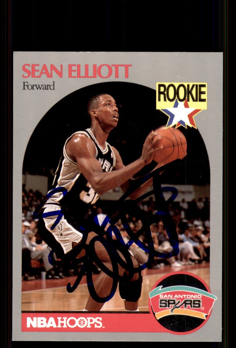 Signed Basketball Card Auto Sean Elliott 1990-91 Hoops #267 San Antonio Spurs