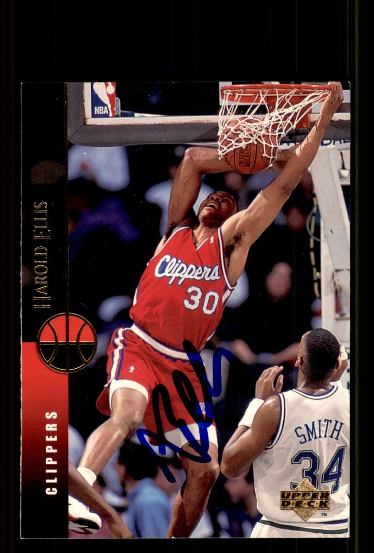 Signed Basketball Card Auto Harold Ellis 1994-95 Upper Deck #67 LA Clippers